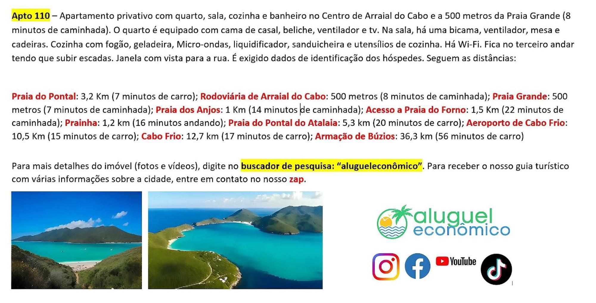 Arraial Do Cabo - Brisas Do Farol - Aluguel Economico Apartment Exterior photo