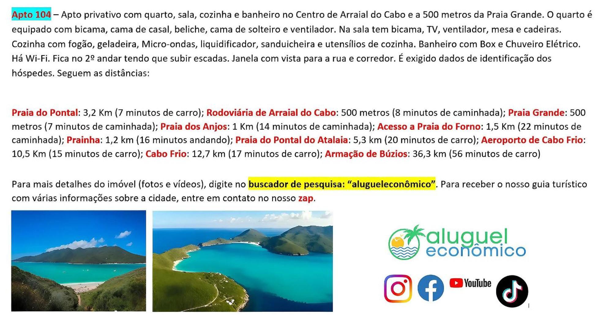 Arraial Do Cabo - Brisas Do Farol - Aluguel Economico Apartment Exterior photo