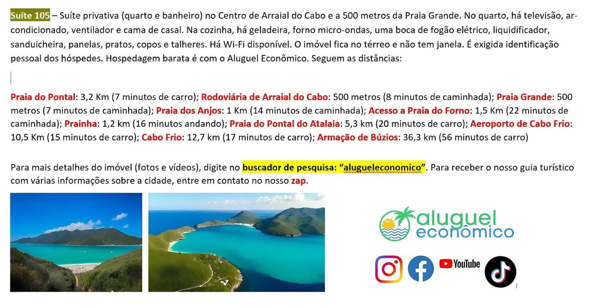 Arraial Do Cabo - Brisas Do Farol - Aluguel Economico Apartment Exterior photo